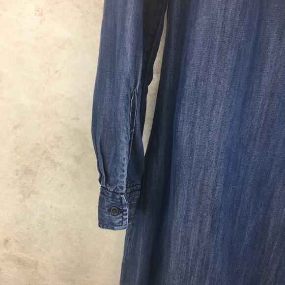 Anne Taylor LOFT Blue Chambray Button-Up Shirt Dress Women's Size  XS - Picture 12 of 16